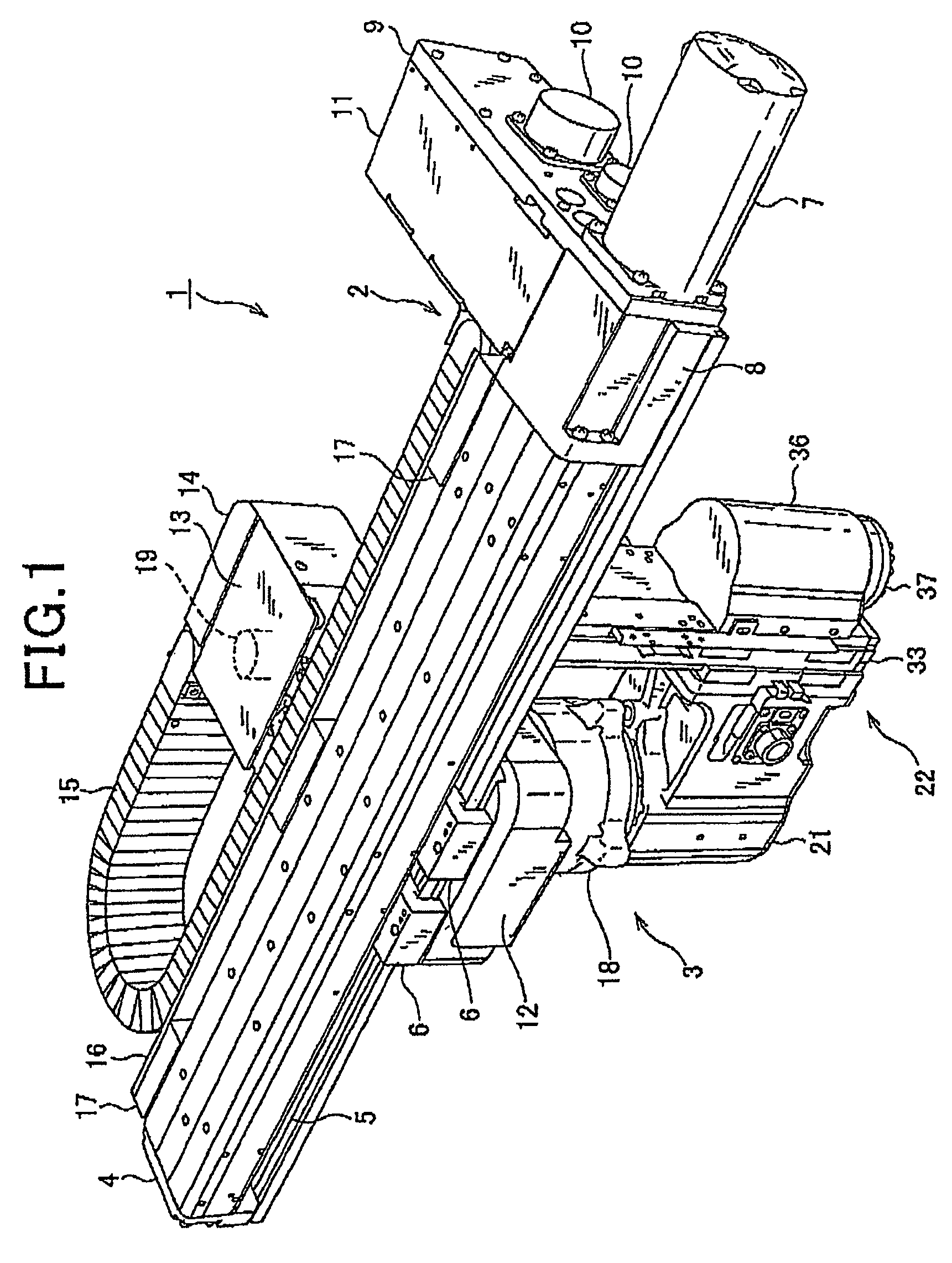 Industrial robot having a suspended unit