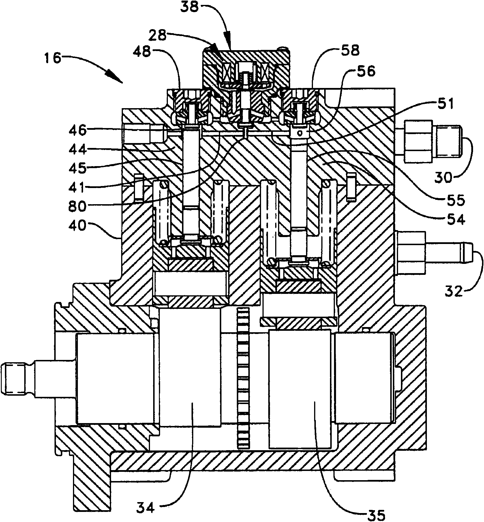 Variable displacement pump with an anti-stiction device