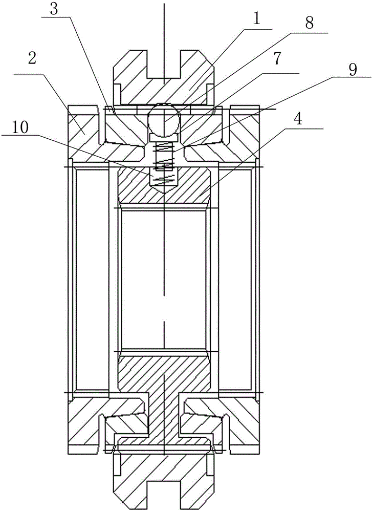 Automobile synchronizer with front and back inverted conical surfaces