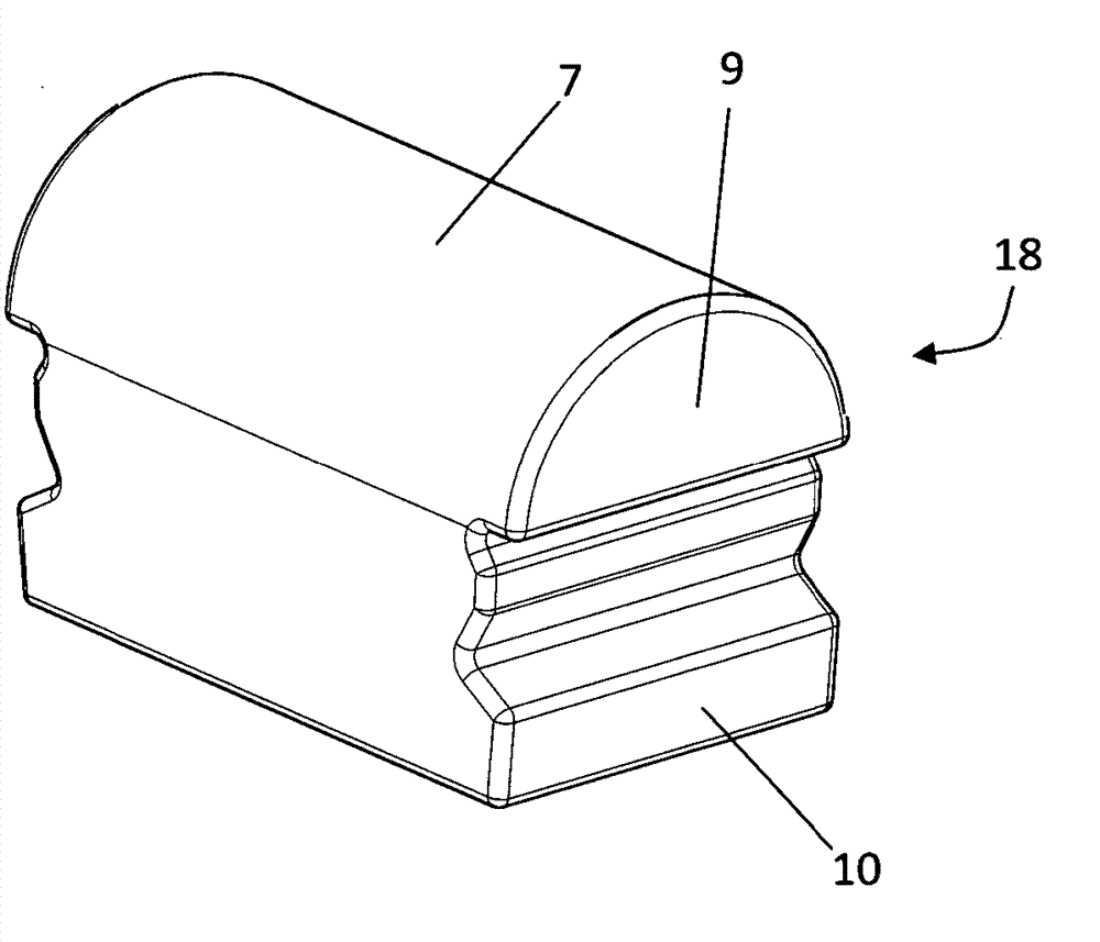 Heddle preferably for handling strip-shaped material and method for the production thereof