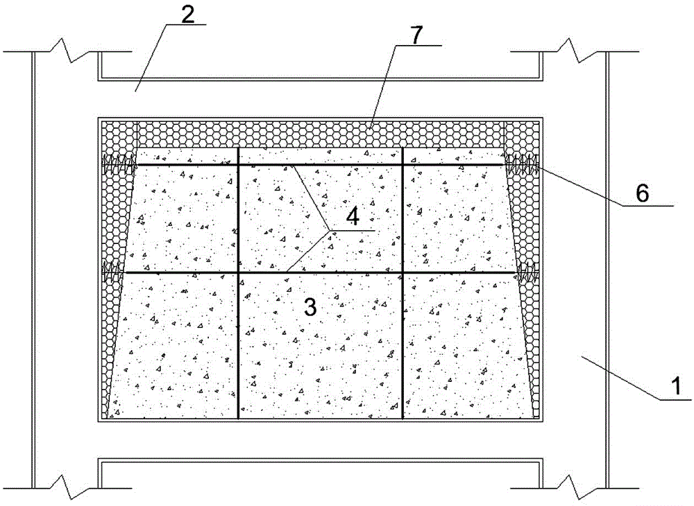Cast-in-situ integral type steel frame filler wall system connected through springs and construction method thereof