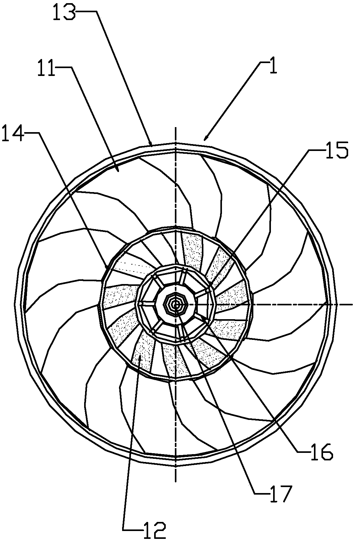 Wind wheel for motor heat dissipation and fan comprising wind wheel