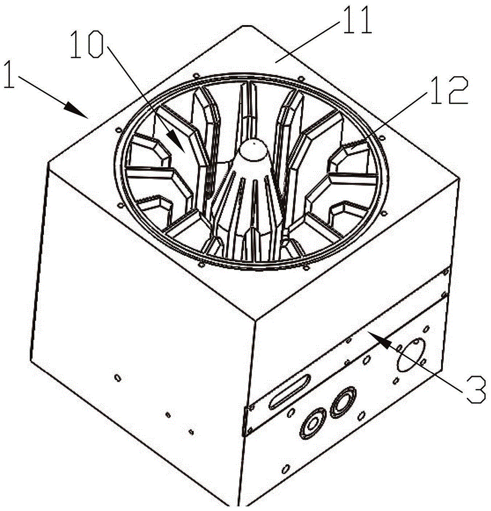 A split-type melting glue device