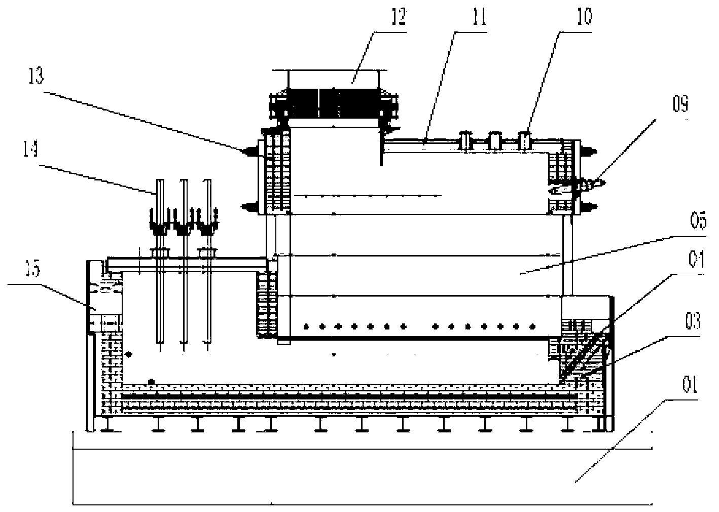 Oxygen-enriched side-blown smelting furnace for complicated and unworkable gold concentrate