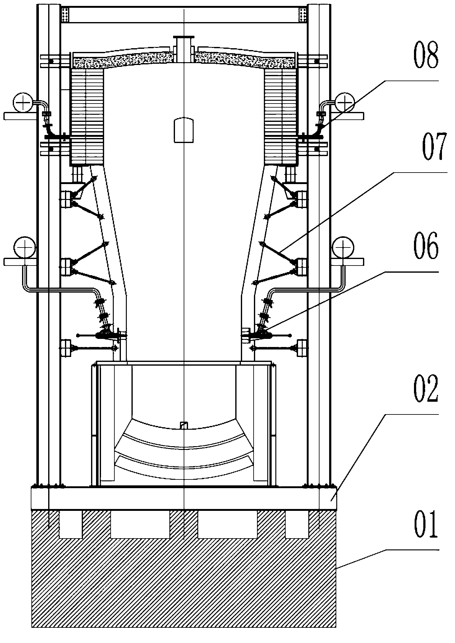 Oxygen-enriched side-blown smelting furnace for complicated and unworkable gold concentrate