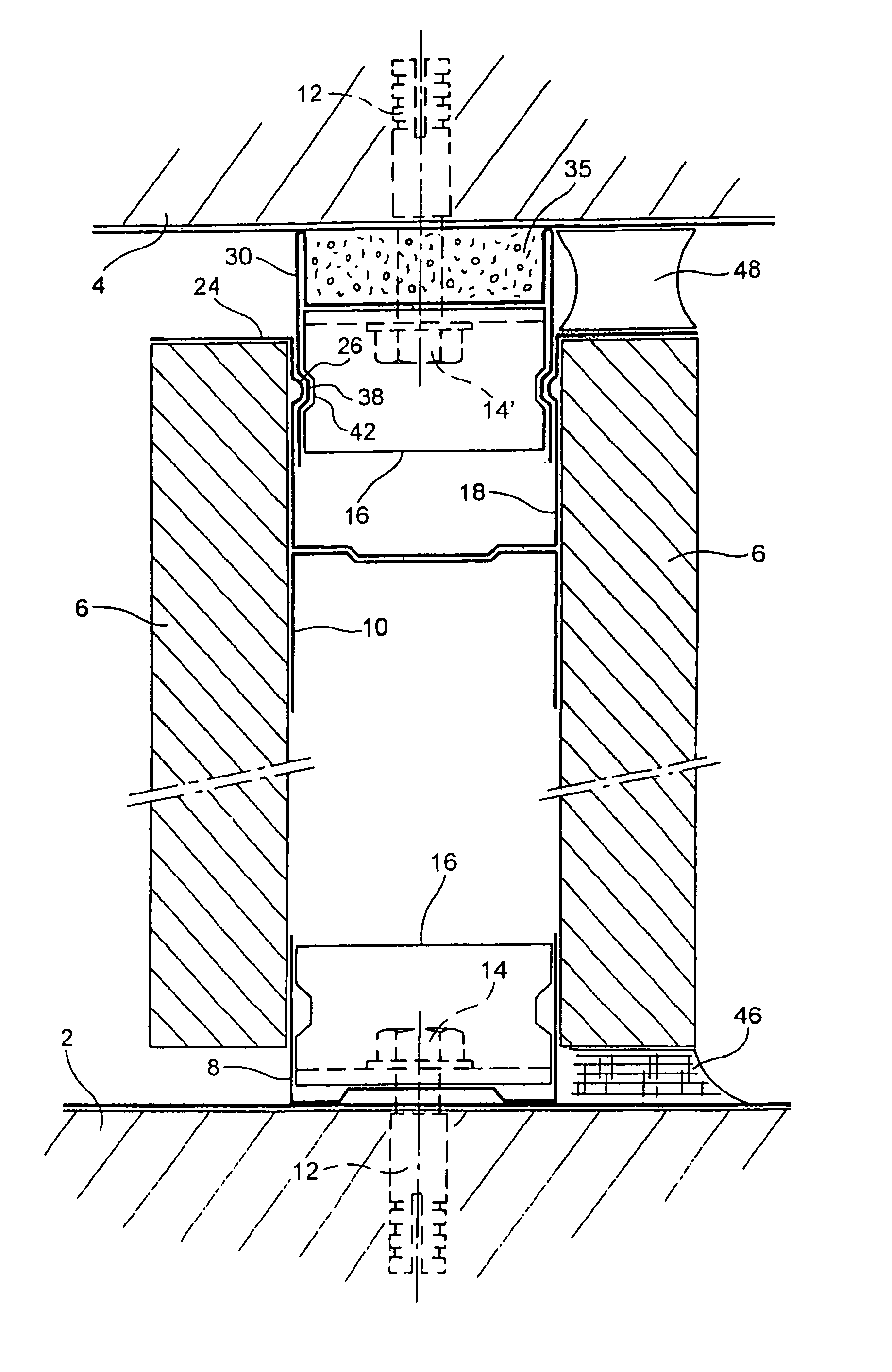 Device for the earthquake-resistant mounting of a partition