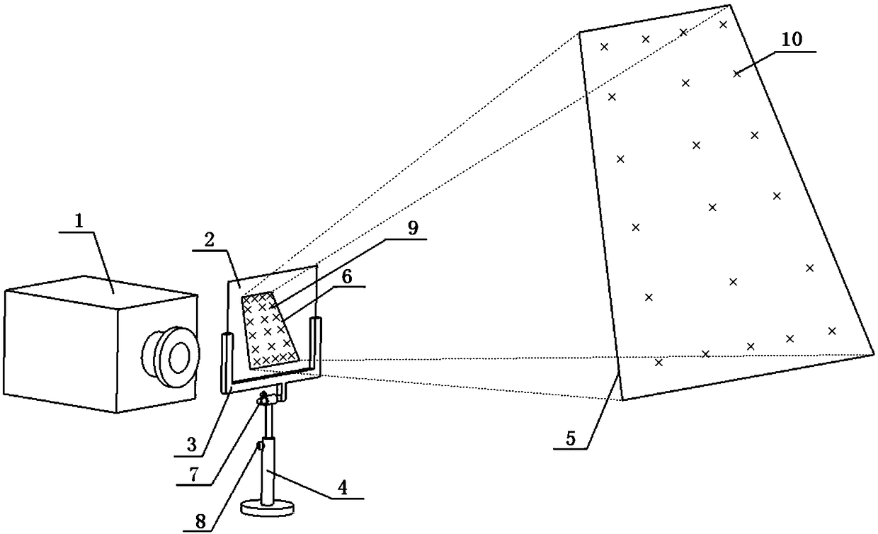 Projection-type point distribution position device of aircraft ground vibration experiment