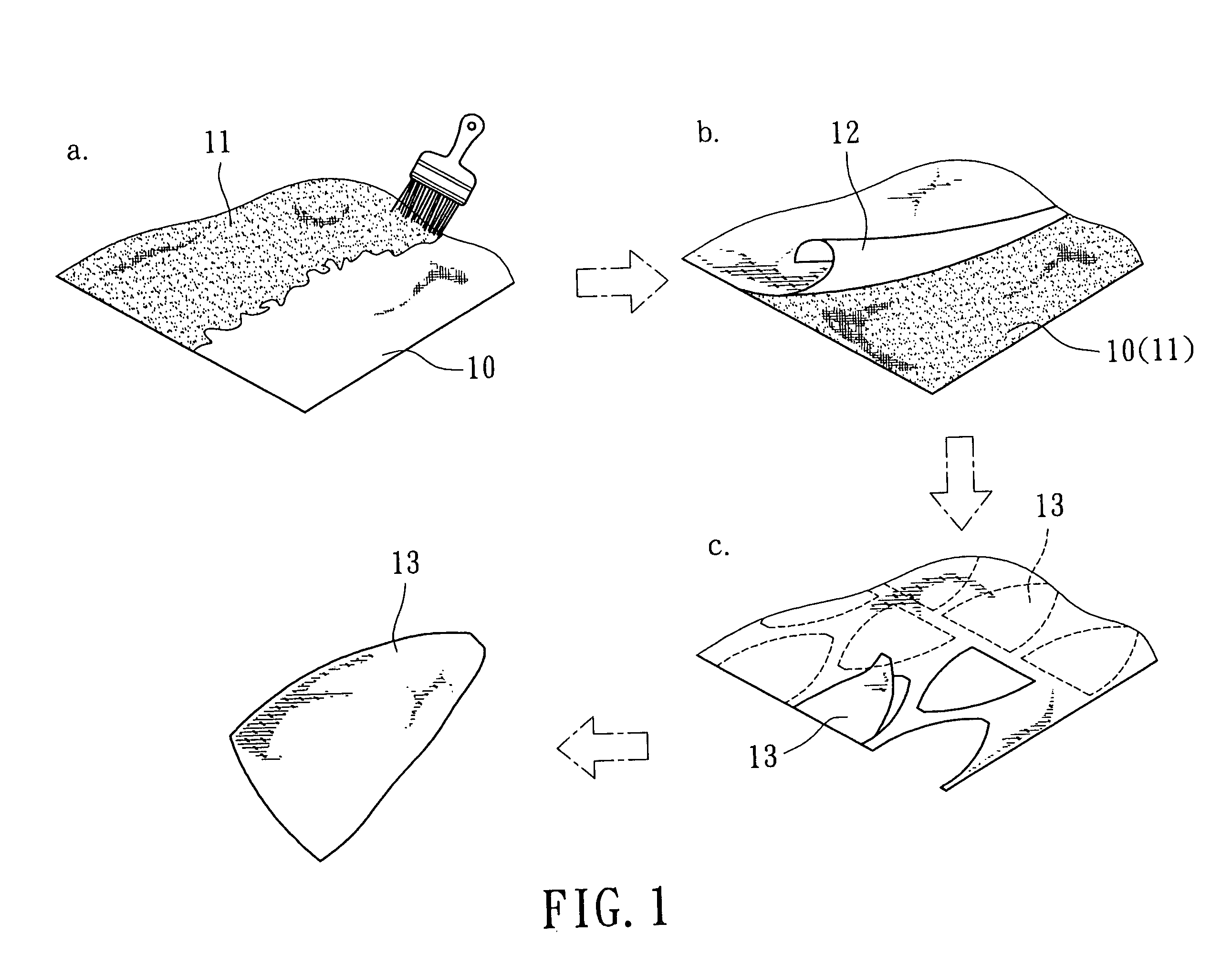 Method for manufacturing headgear of a peeling off effect