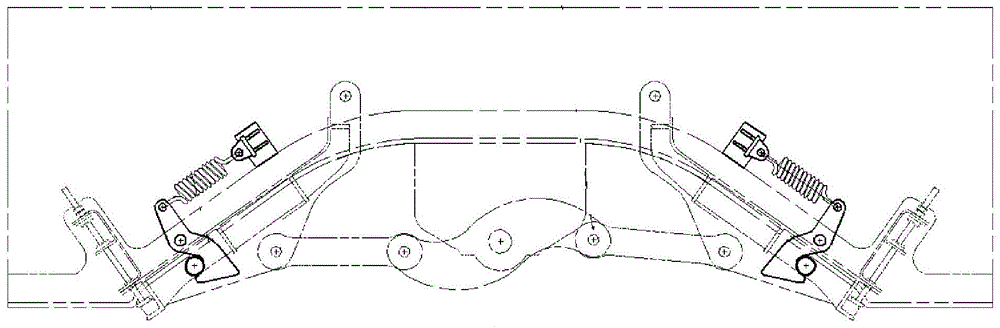 The secondary locking device of the bottom door of the hopper car and the hopper car