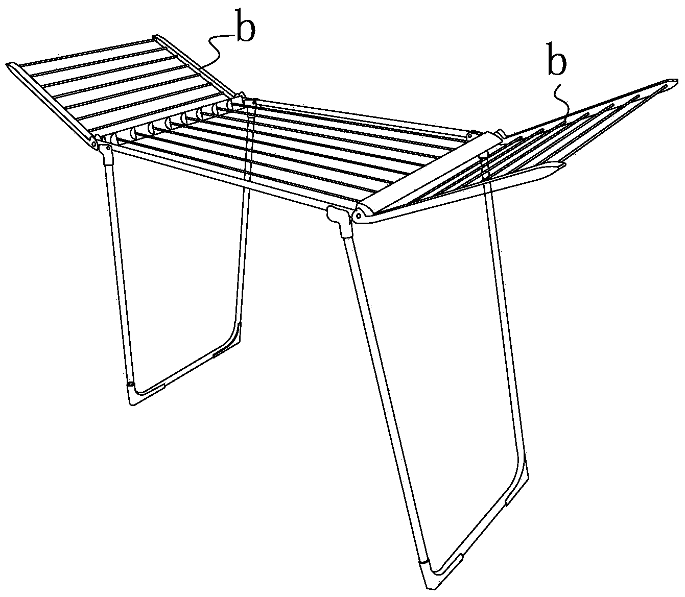 Side frame assembling positioning mechanism of automatic laundry rack assembling system