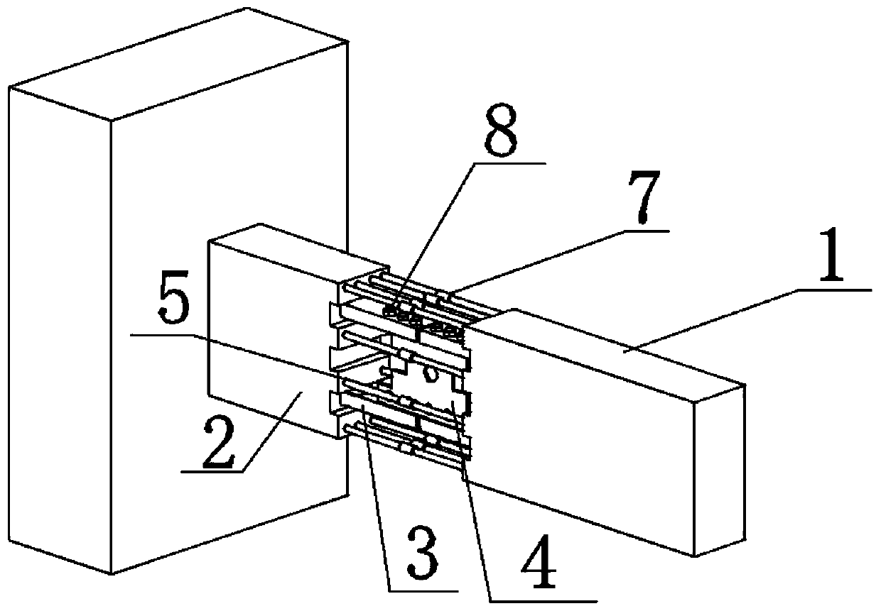 A prefabricated energy-dissipating beam node with built-in x-shaped low-yield point steel connectors