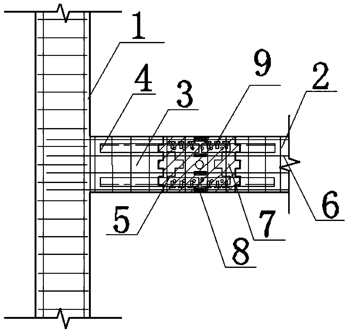 A prefabricated energy-dissipating beam node with built-in x-shaped low-yield point steel connectors
