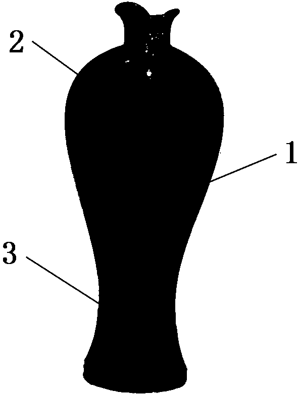 Production method of willow-leaf-shaped vase Jun porcelain handicraft