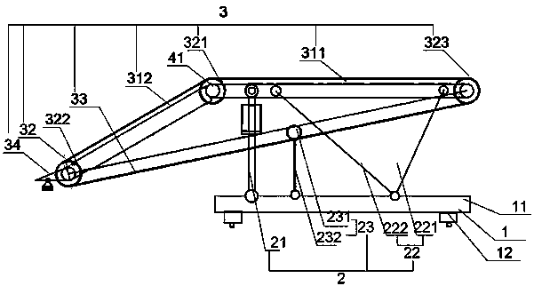 Movable ship-shore material resource conveying device