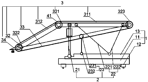 Movable ship-shore material resource conveying device