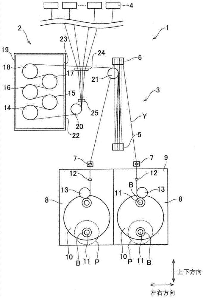 Spinning and drawing device