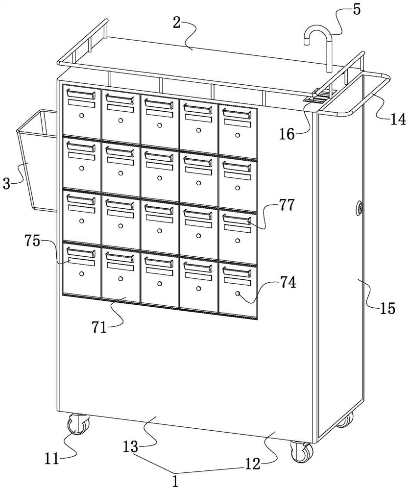 Dispensing trolley with lamplight prompting function