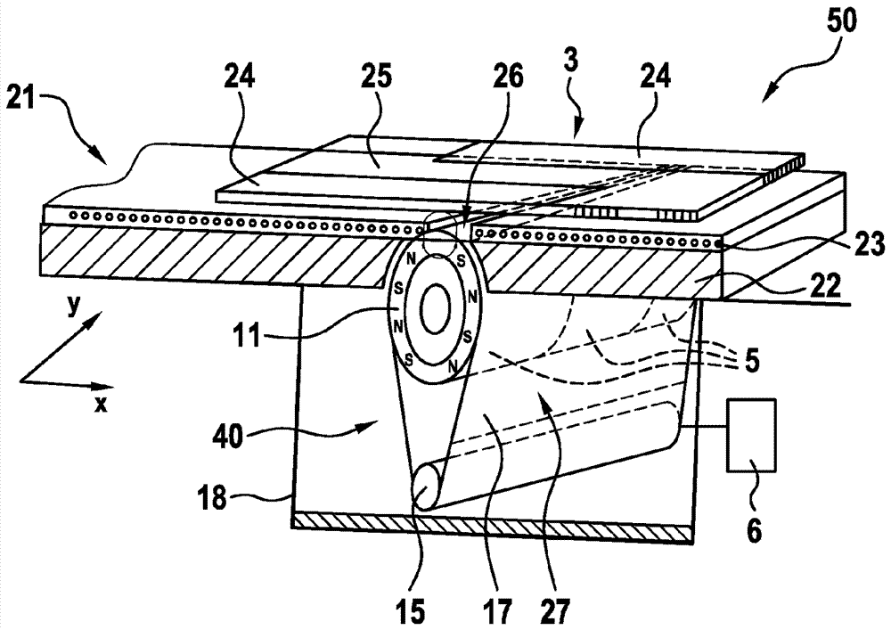 Solenoid-powered conveying device