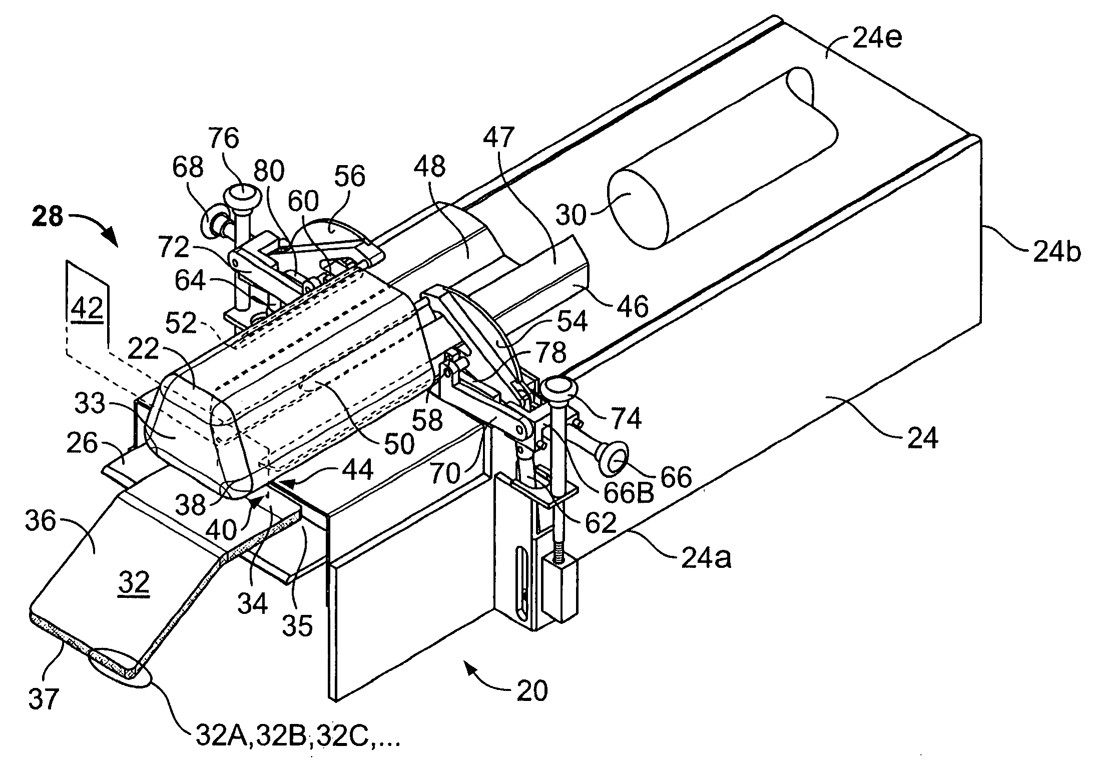 Poly-stretch bagger system with hocking pusher