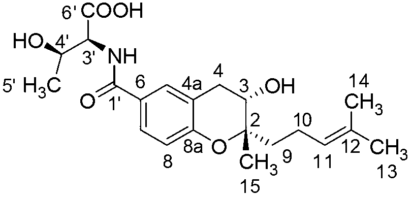 Application of benzopyran alkaloid
