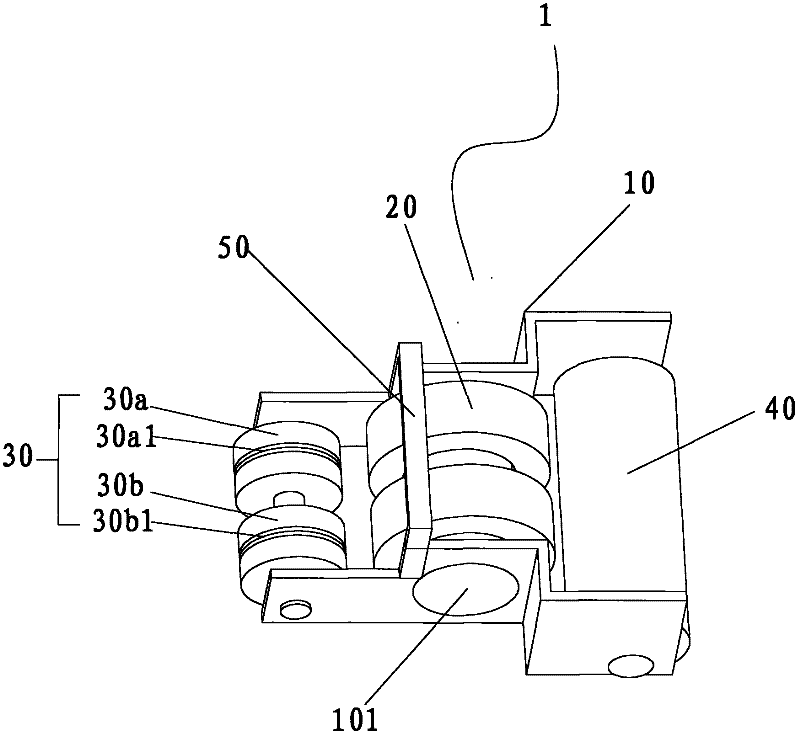 Applying device for applying condenser and production process of built-in condenser
