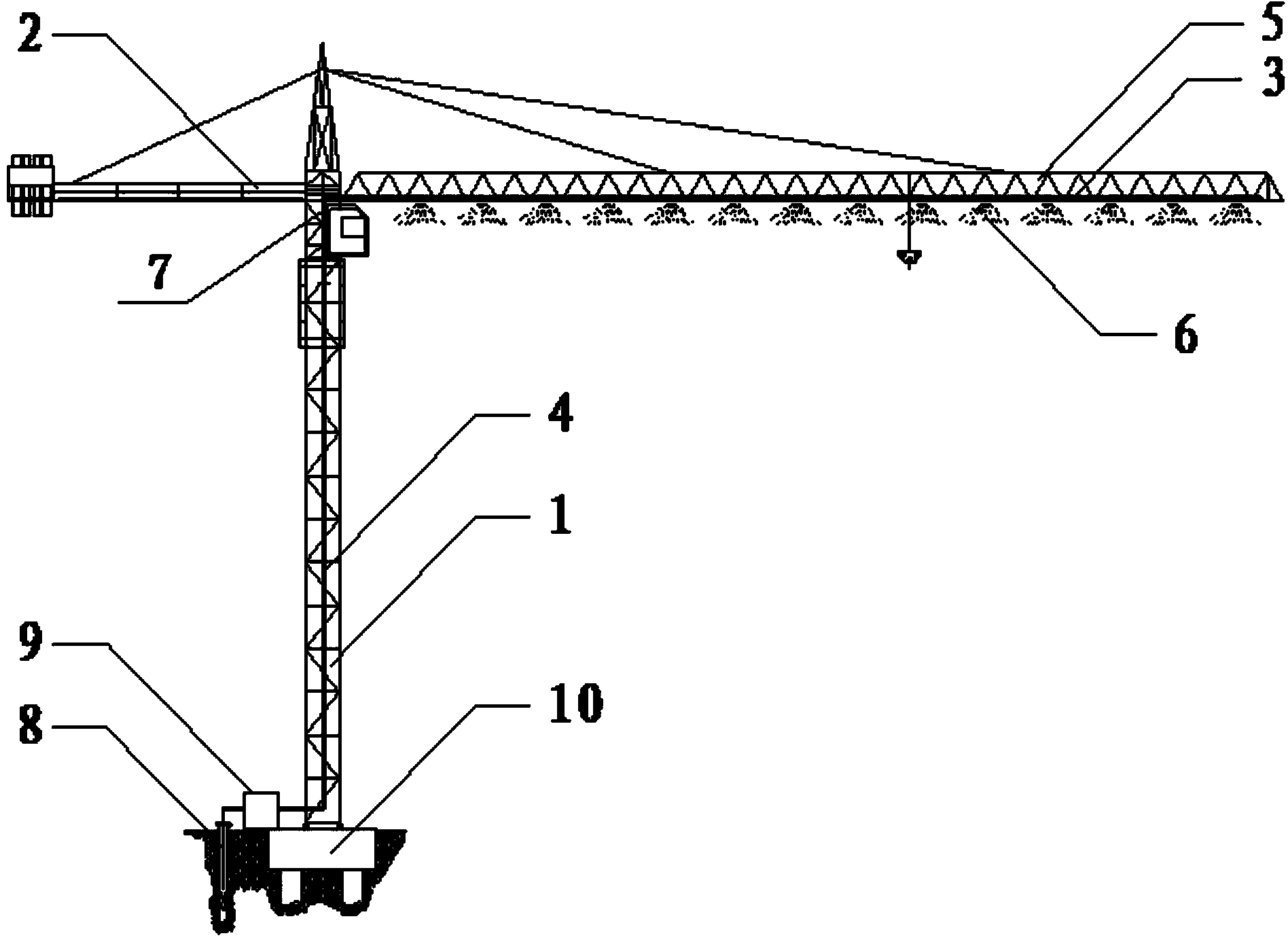 Tower crane spraying device having automatic control function