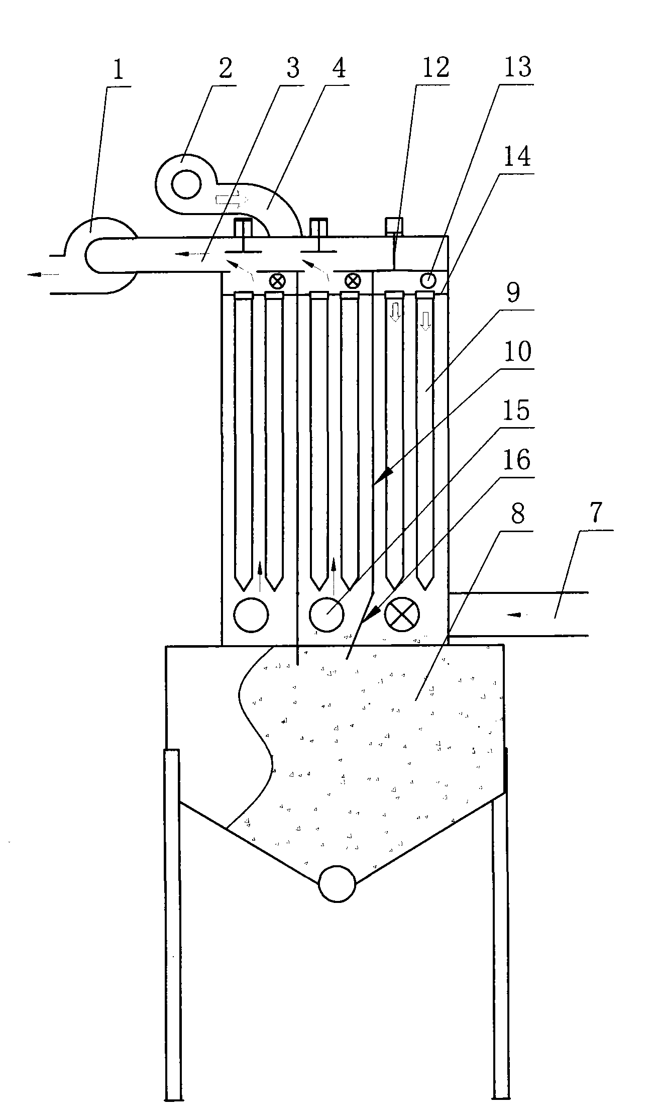 Stage blowback dust-cleaning method and equipment of air box blowback bag type dust collector