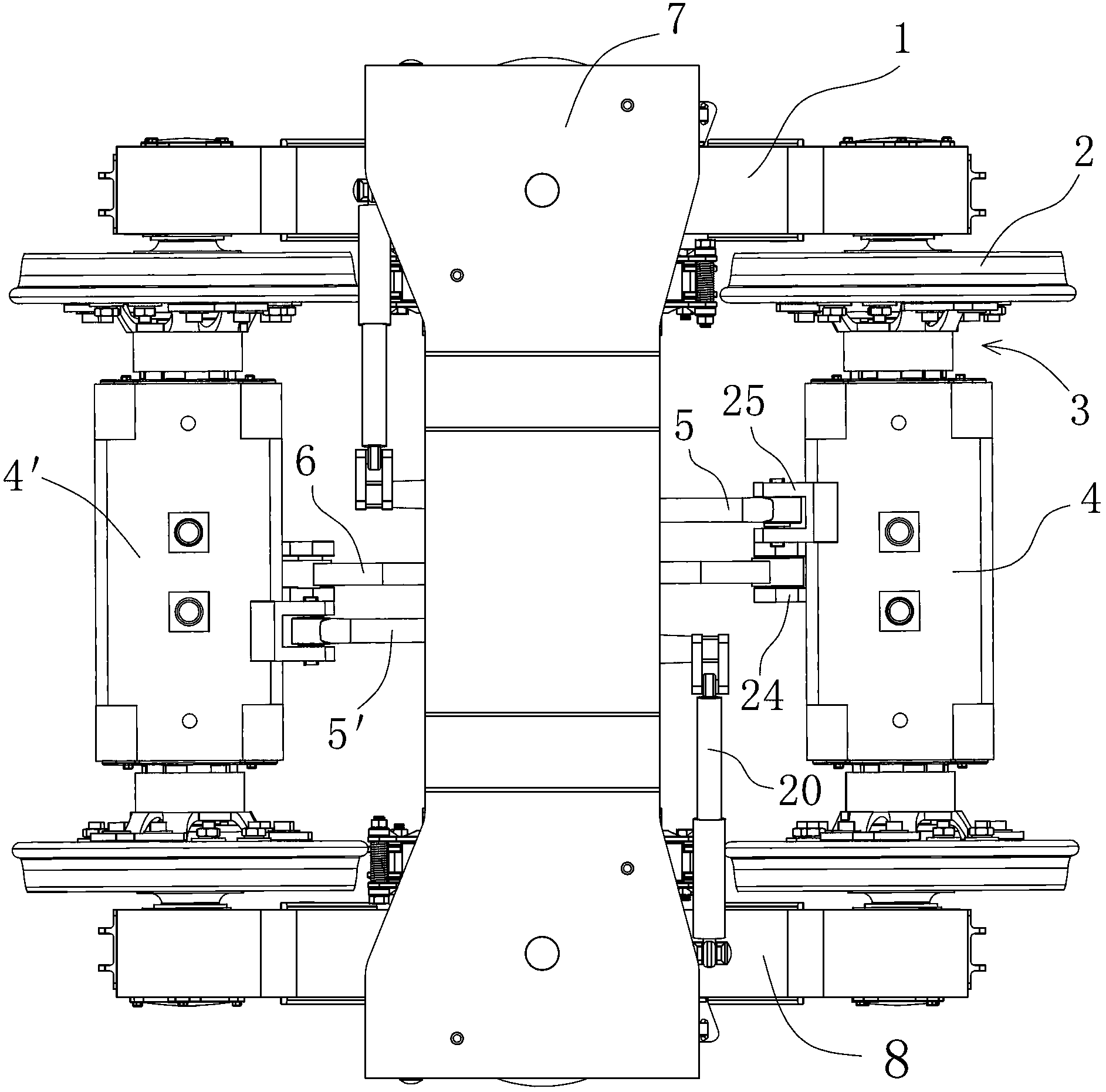 Railway vehicle flexible bogie