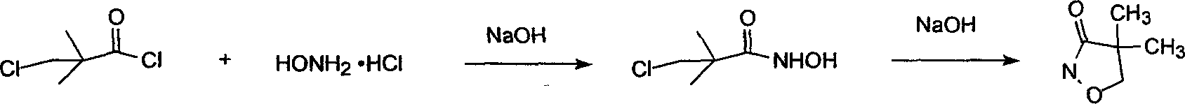 Method for synthesizing 4, 4-dimethyl-iso-xazole-3-one