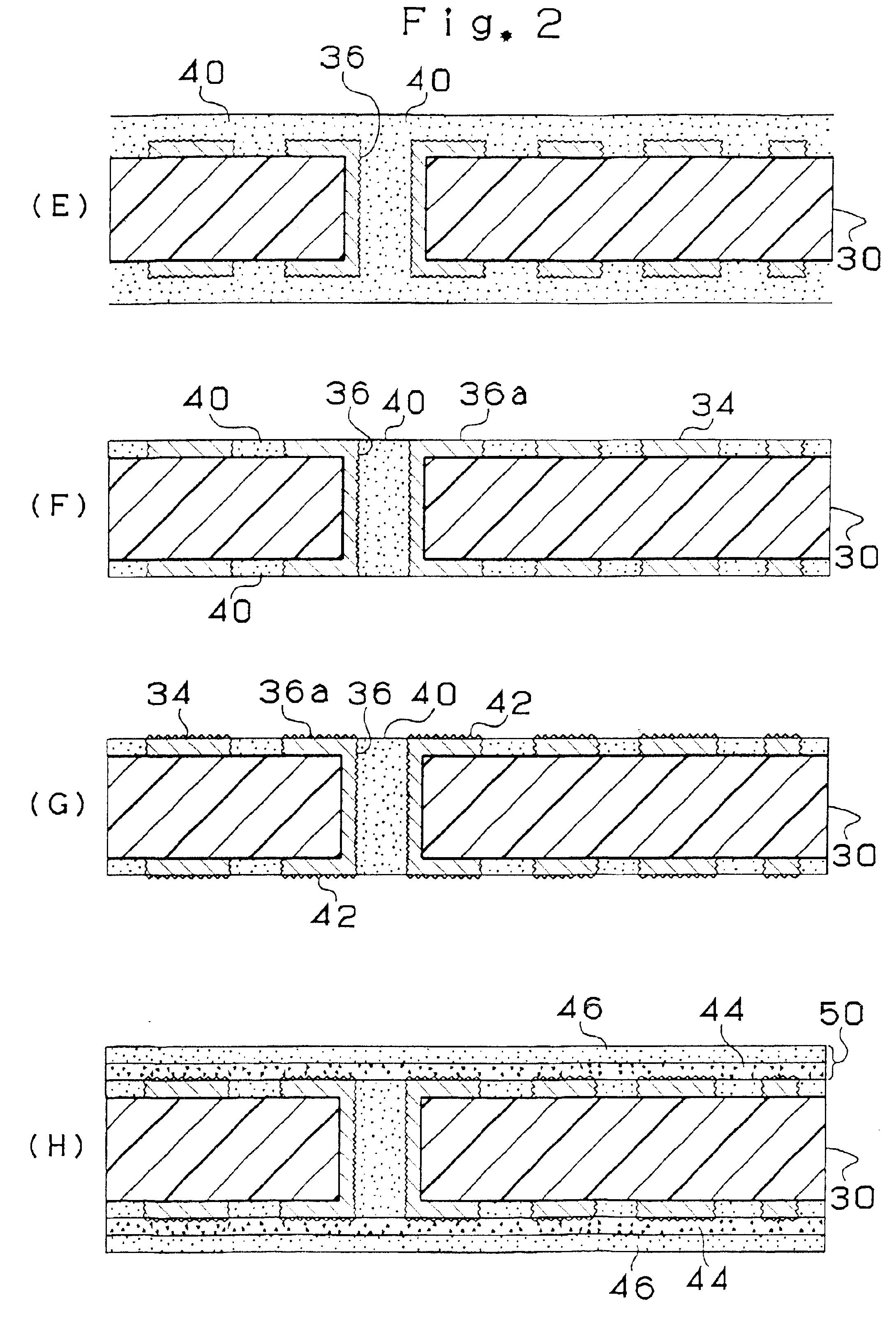 Method of fabricating crossing wiring pattern on a printed circuit board