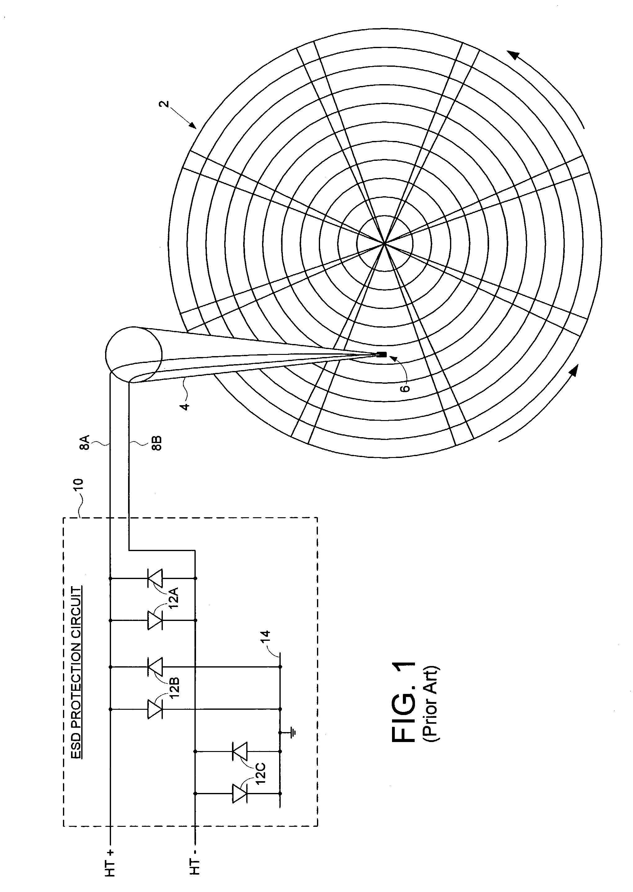 Disk drive comprising depletion mode MOSFETs for protecting a head from electrostatic discharge