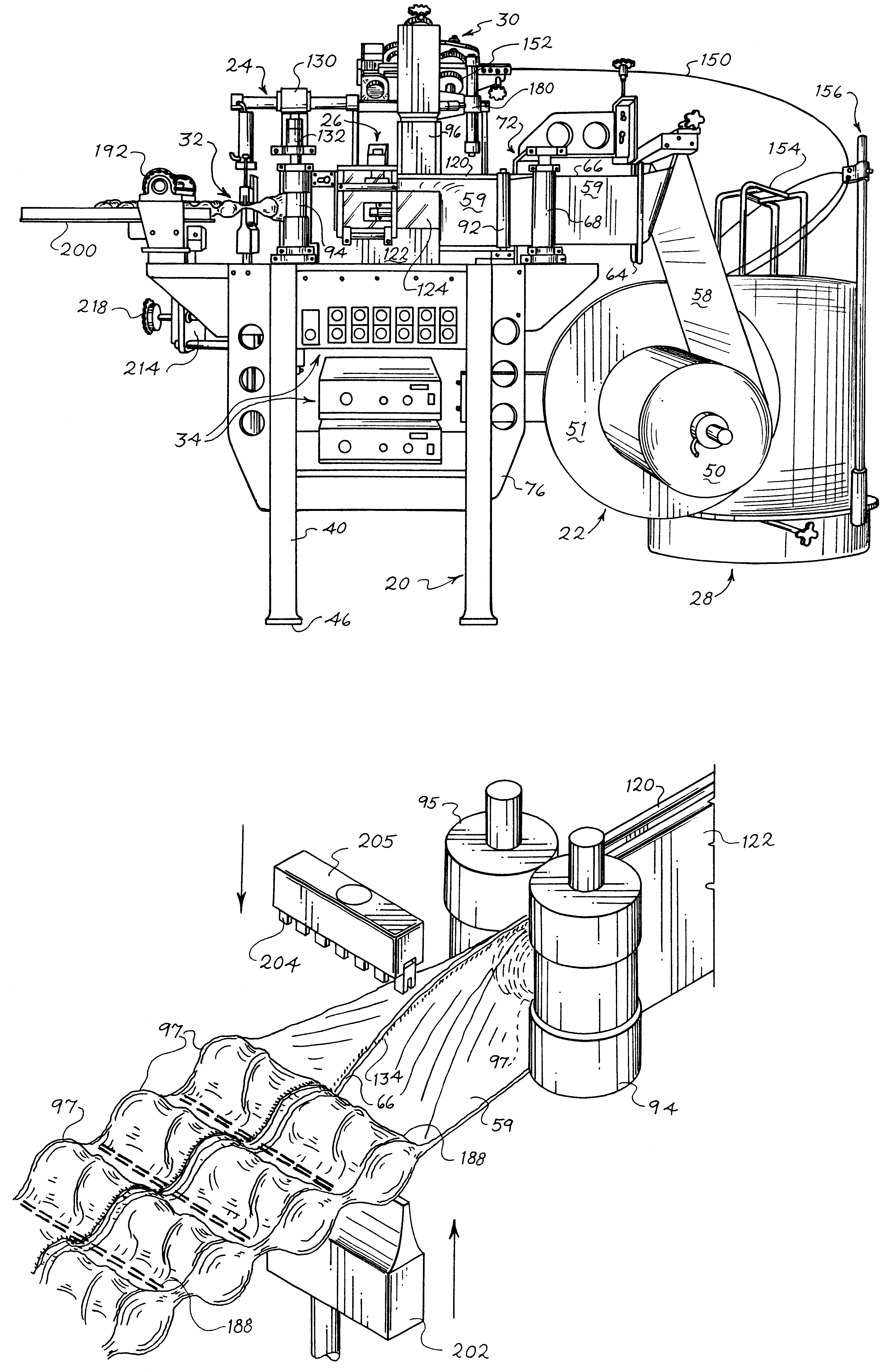 Method and apparatus for the manufacture of pocketed springs