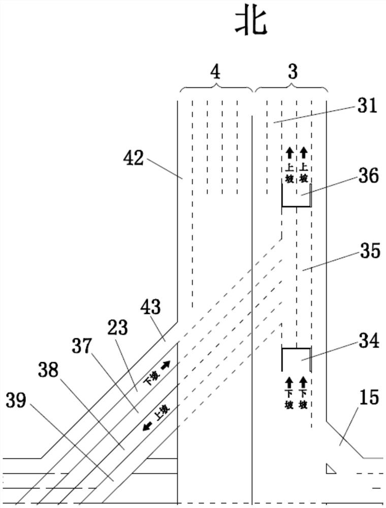 Alpha-shaped urban interchange with small steering angle and urban interchange group combination method