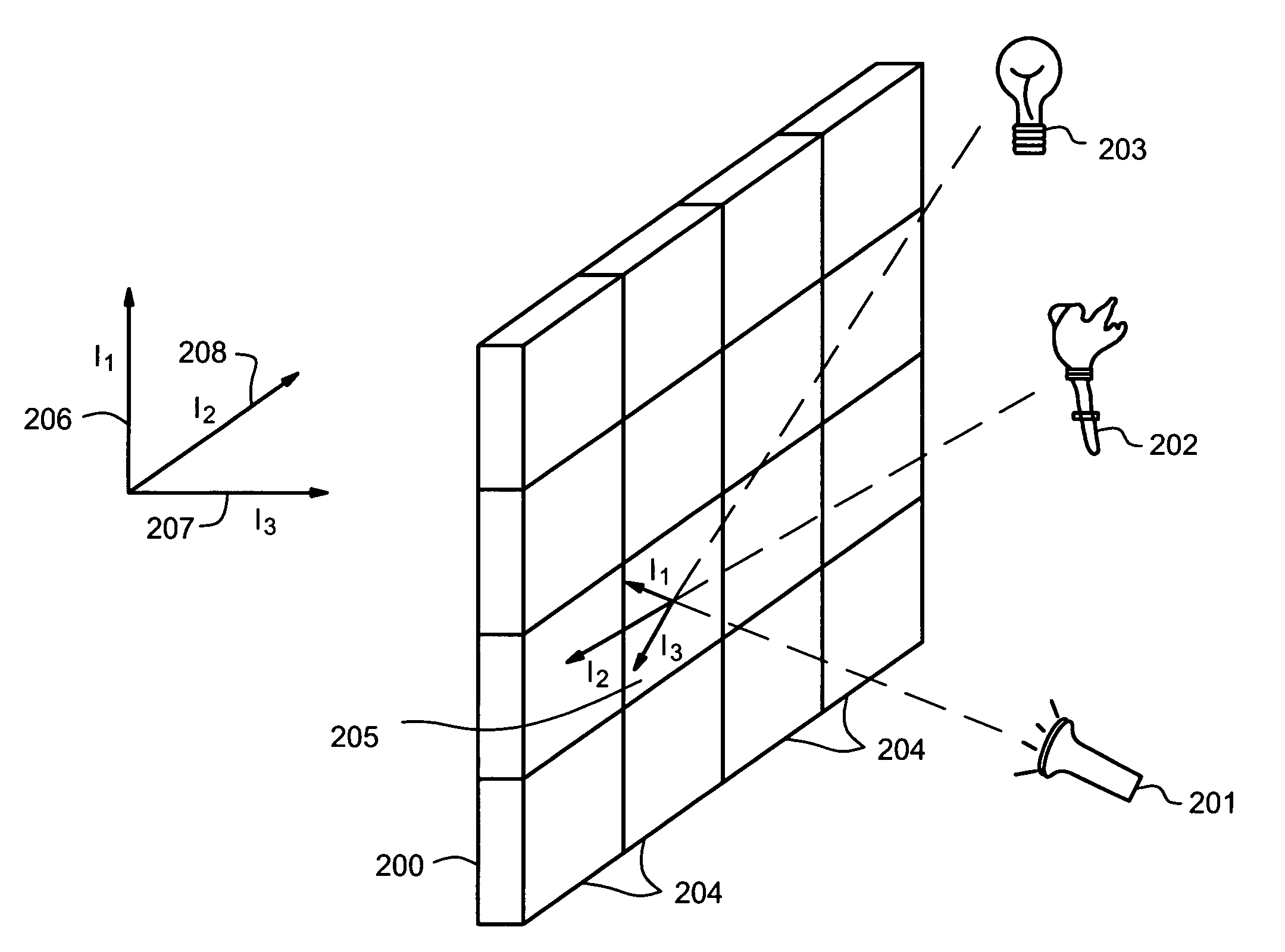 System and method for displaying the effects of light illumination on a surface