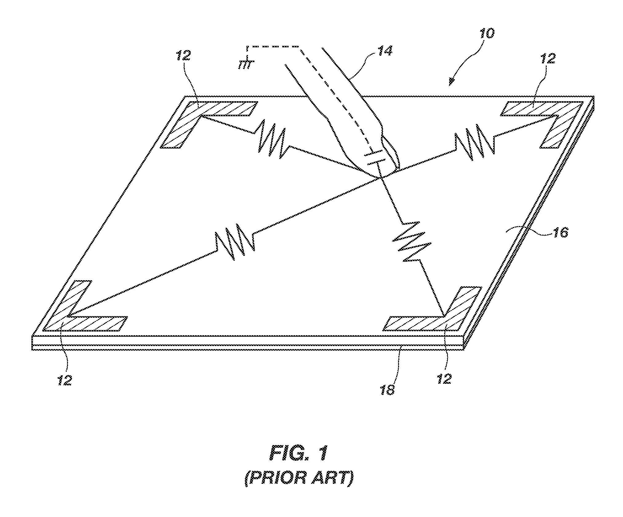 Method and system for measuring position on surface capacitance touch panel using a flying capacitor
