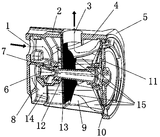 Injection pump with gas-liquid separation device
