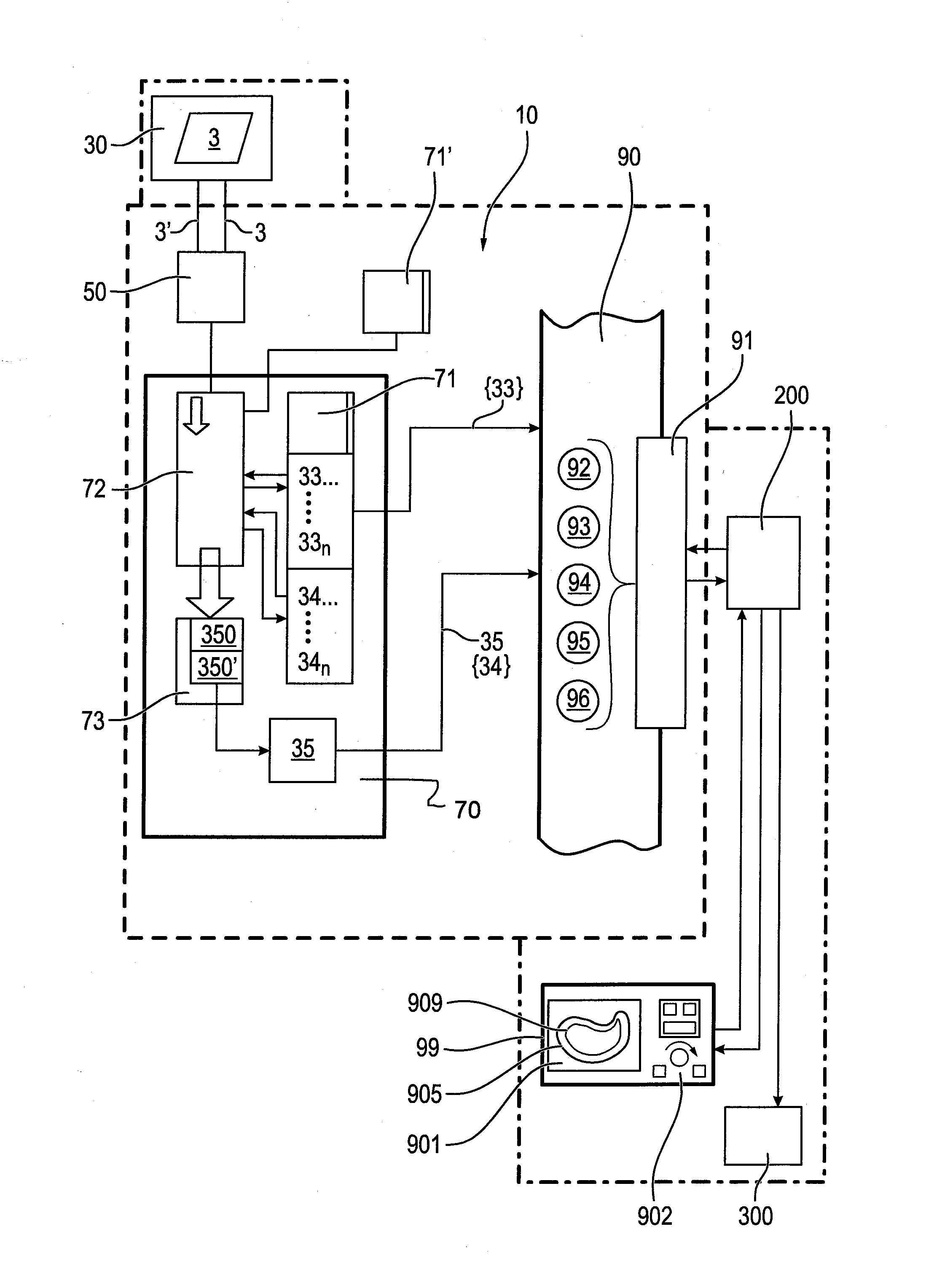 Device for processing tomographic data for visualizing the course of a therapy