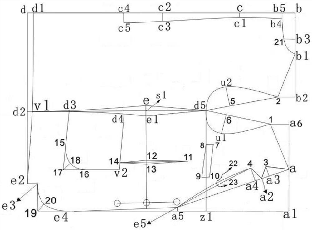 Method for drawing lady dress with lapel collar