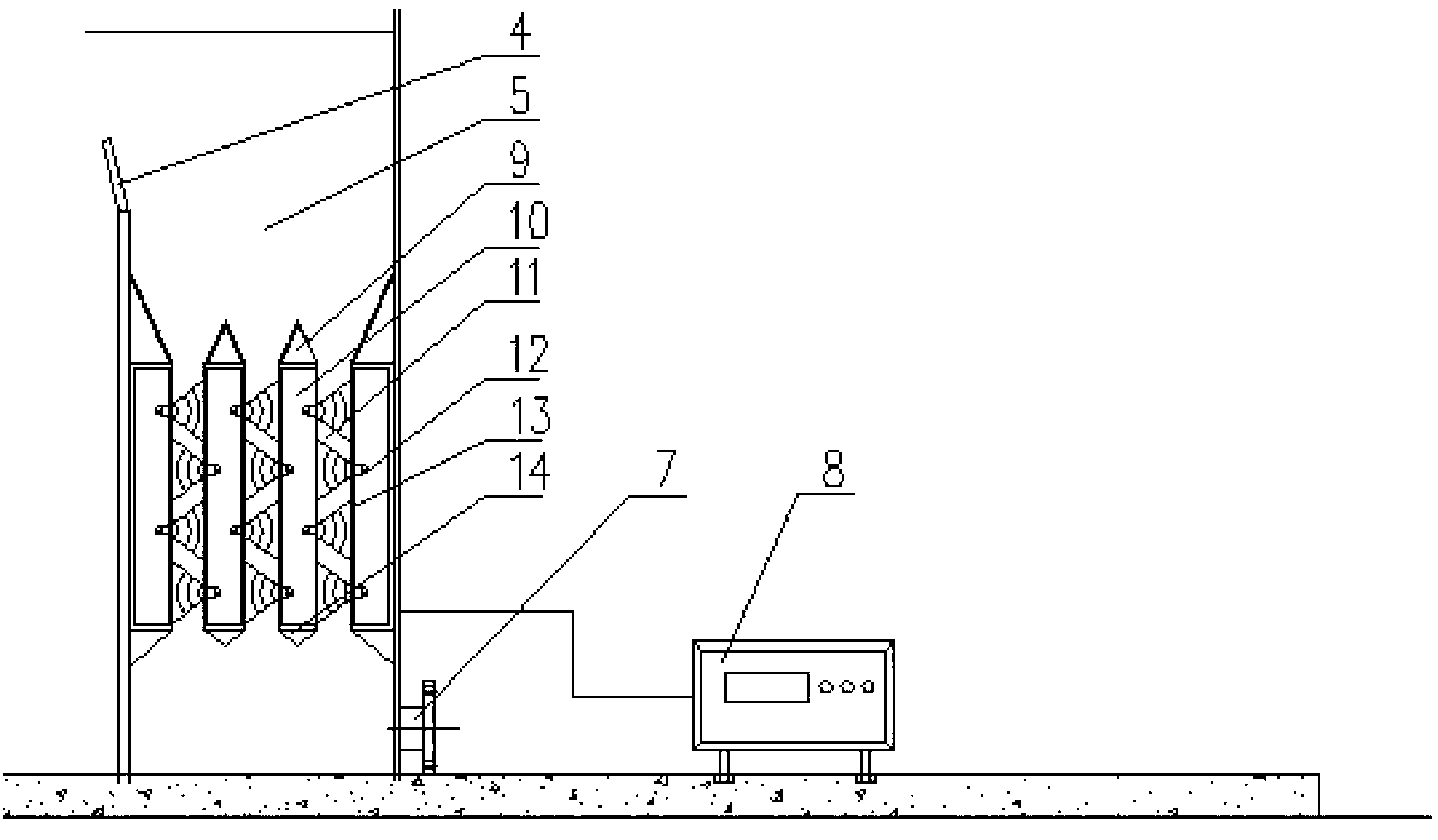 Outgassing demulsification device of ultrasonic air floatation system