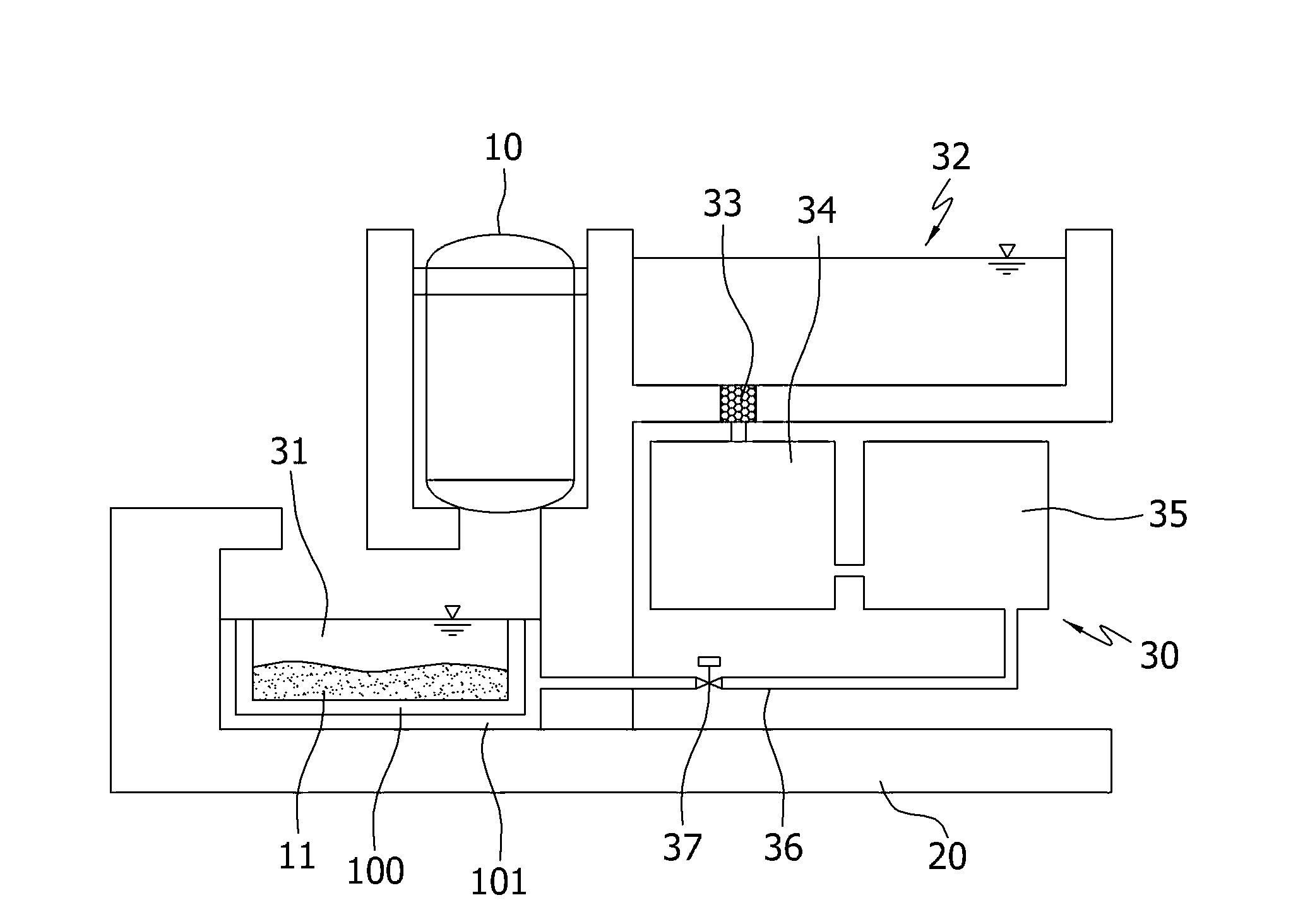 Core catcher having an integrated cooling path