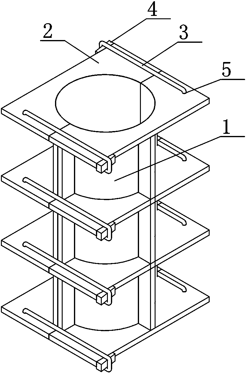 Construction mold for pouring water-cooled column and water-cooled beam of heating furnace and its pouring construction method