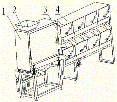 Multi-stage sorting device for mechanically picking fresh tea leaves