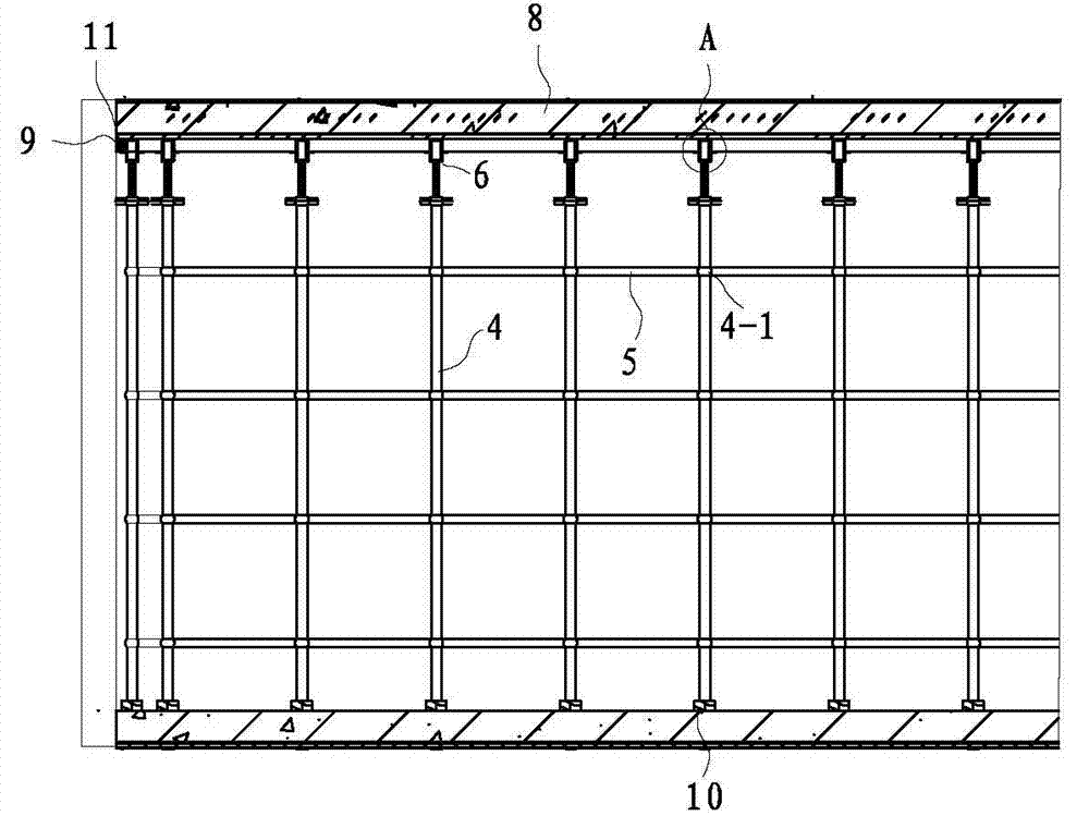 Standard steel frame formwork system for concrete floor slabs and construction method thereof