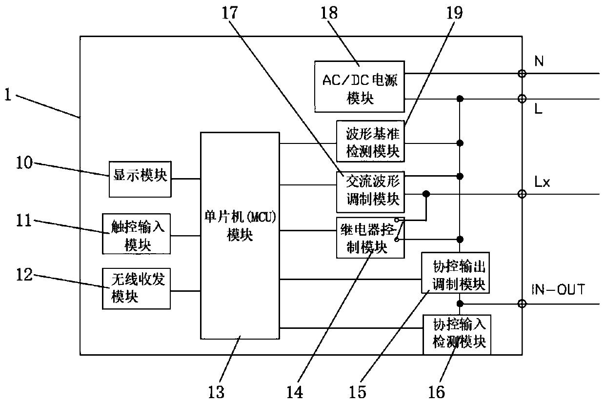 Multi-device joint control circuit based on modulated AC waveform