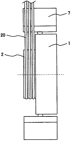 Thin type hoister for elevator and elevator device