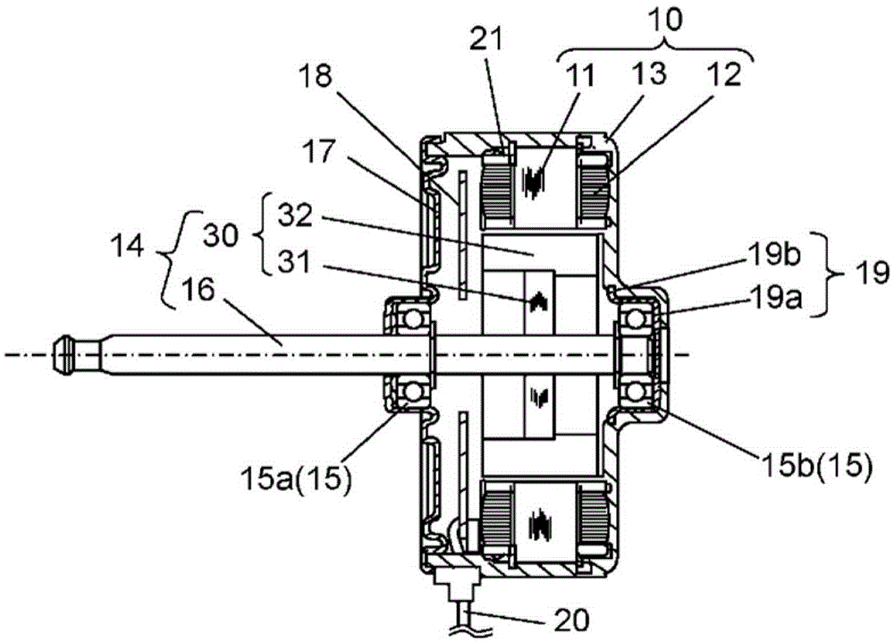 Motor and electric device equipped with same