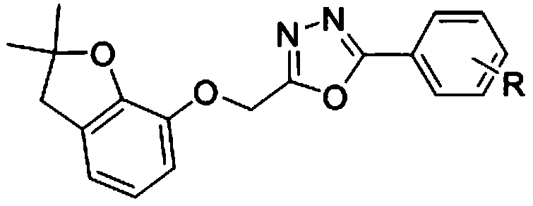 Benzofuryl-containing 1, 3, 4-oxadiazole compound