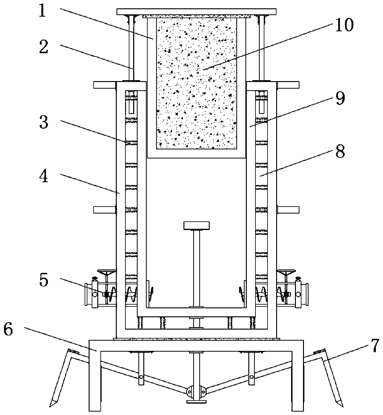 Non-settlement sand box for civil engineering