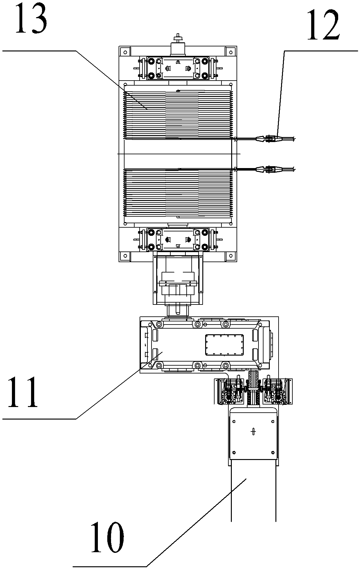 Horizontal loop device with support vehicles