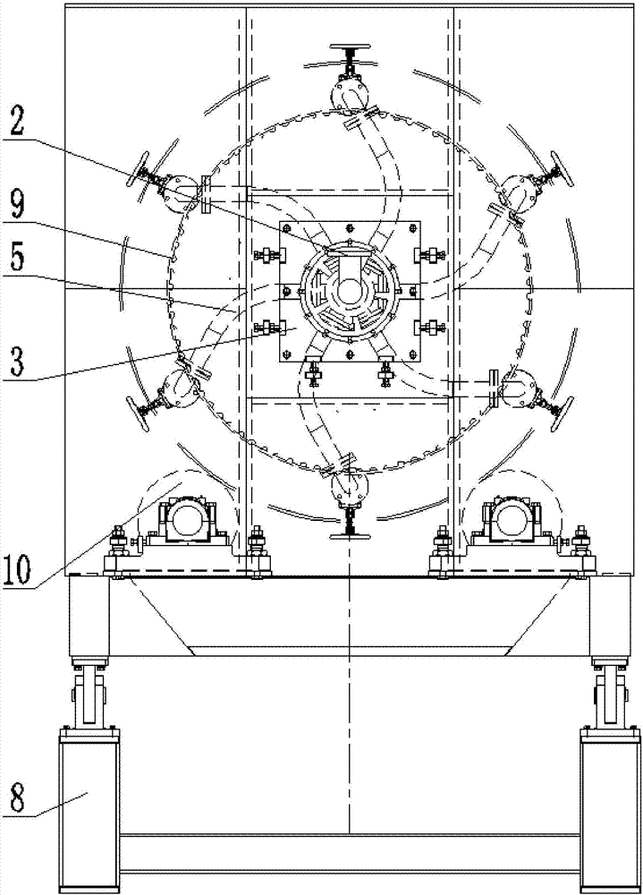 Connecting structure between rotating barrel and rotating joint of roller type drying equipment